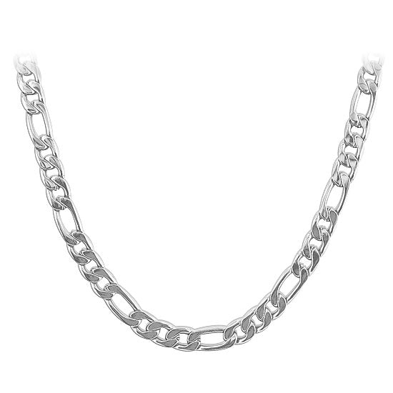 Men's Stainless Steel wide Figaro Chain Necklace - Gem Avenue