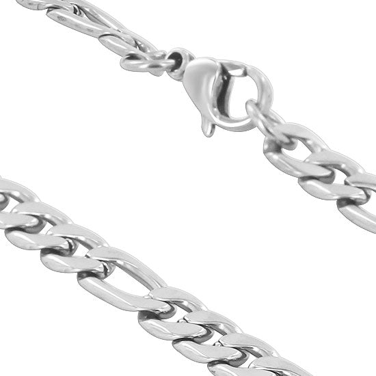 Men's Stainless Steel wide Figaro Chain Necklace - Gem Avenue