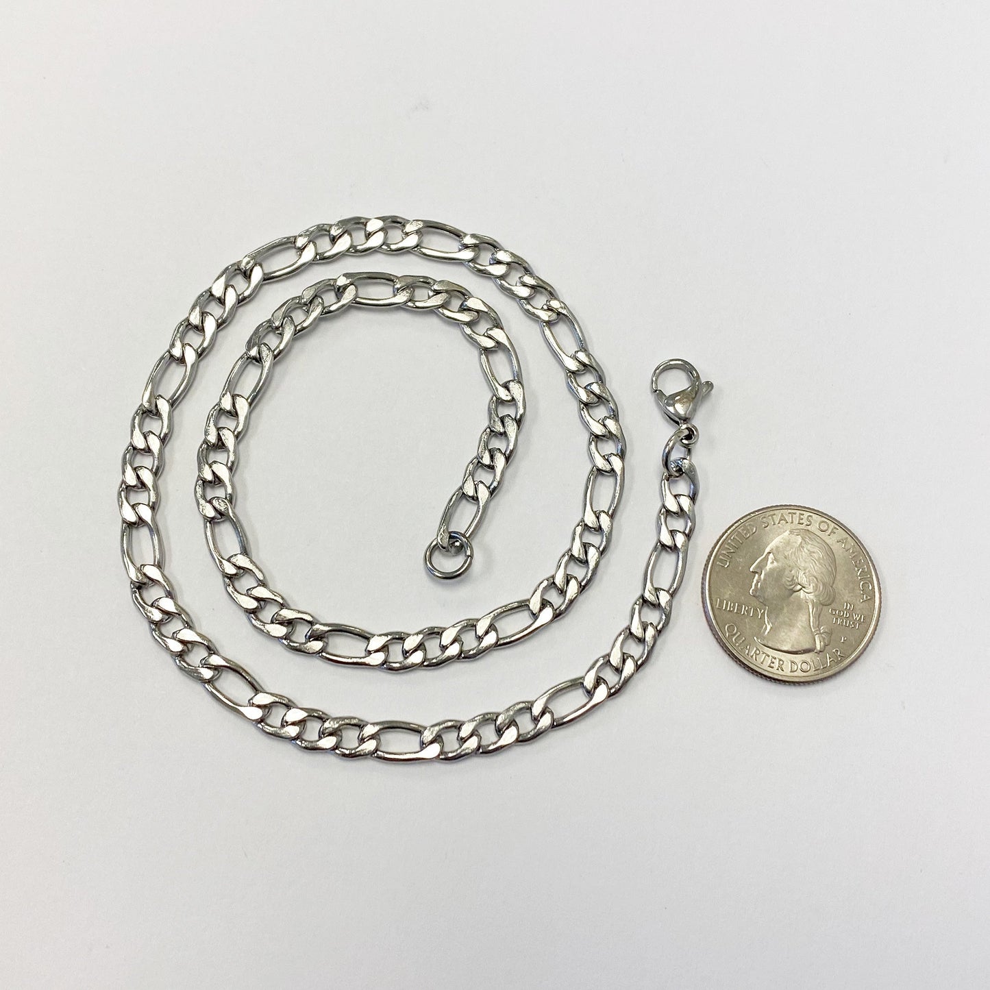 Men's Stainless Steel wide Figaro Chain Necklace - Gem Avenue