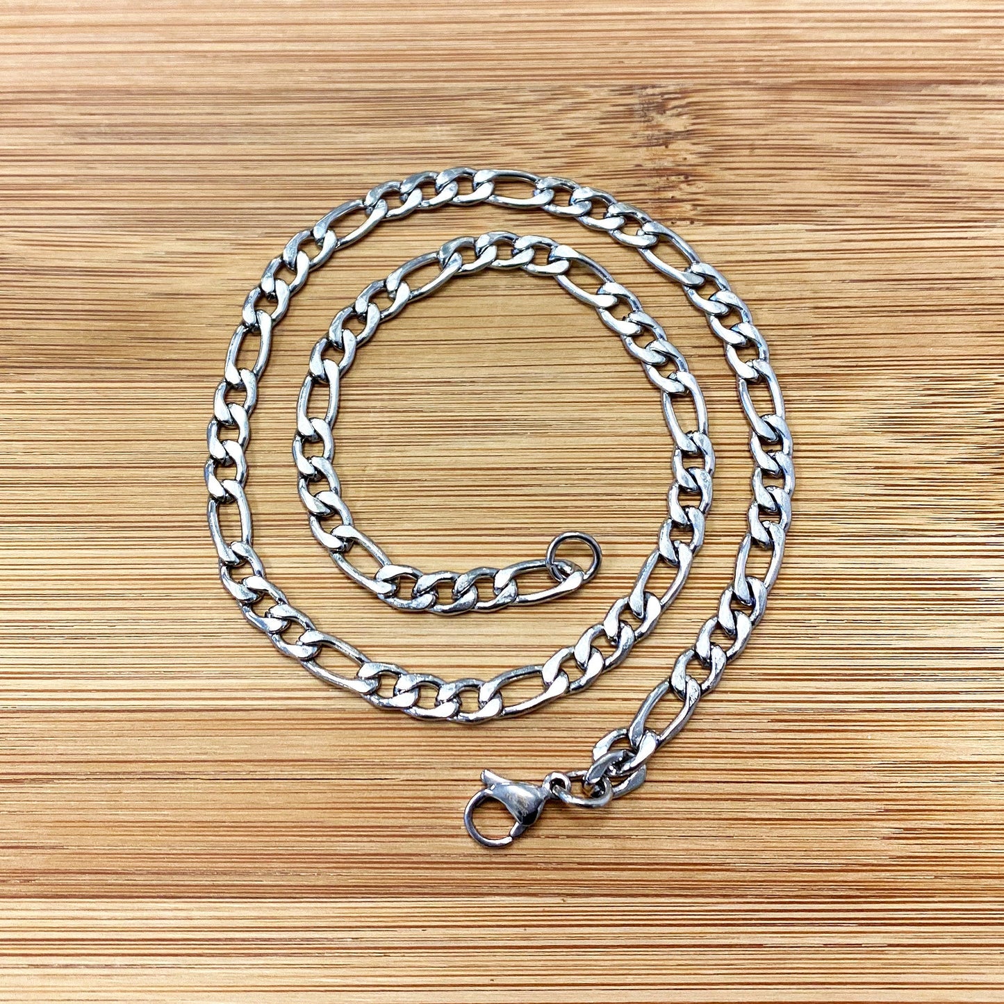 Men's Stainless Steel wide Figaro Chain Necklace - Gem Avenue