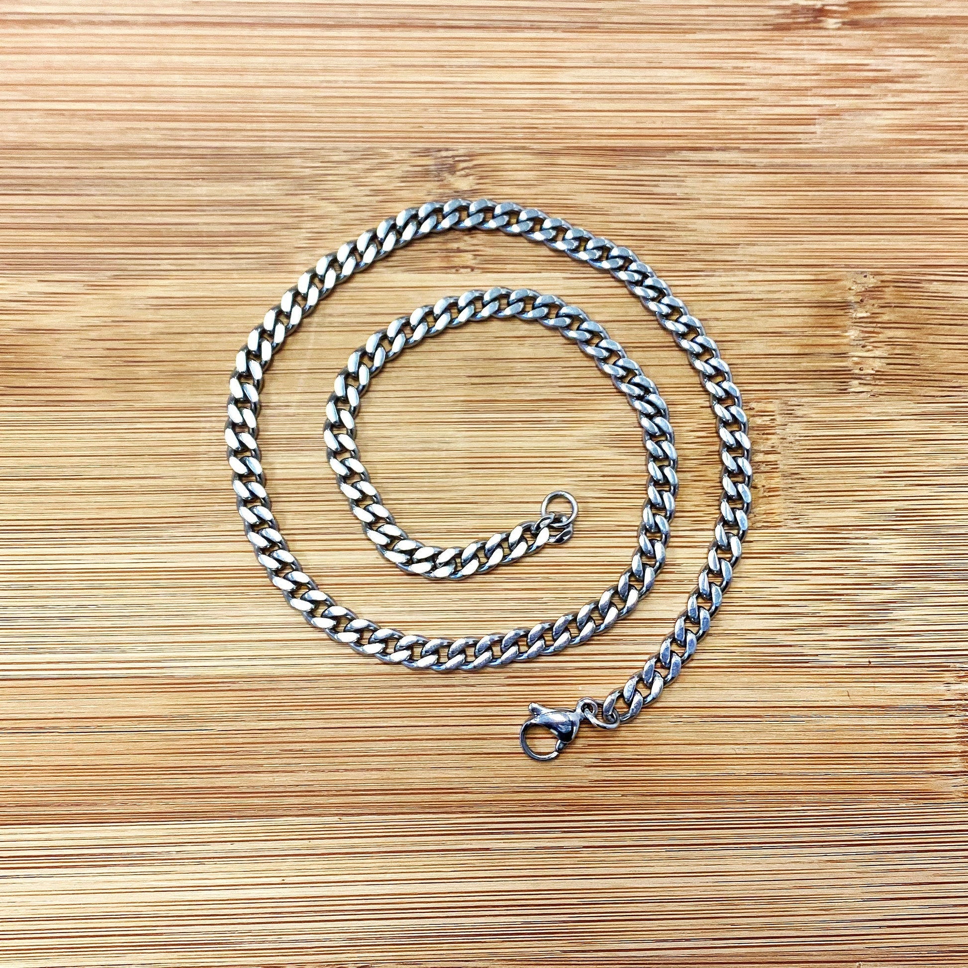 Stainless Steel wide Curb Link Chain Necklace - Gem Avenue
