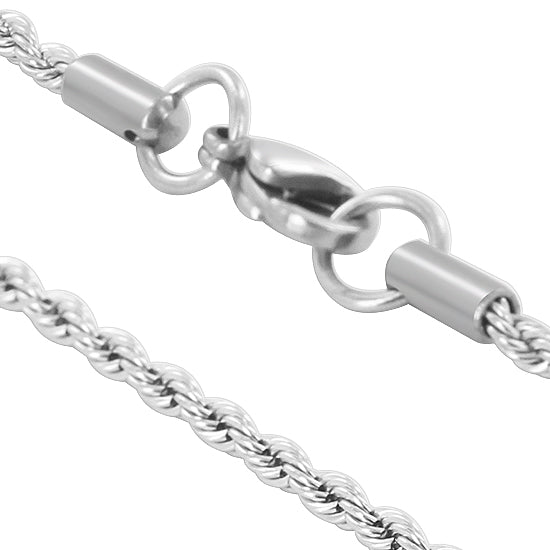 Stainless Steel wide Rope Chain Necklace - Gem Avenue