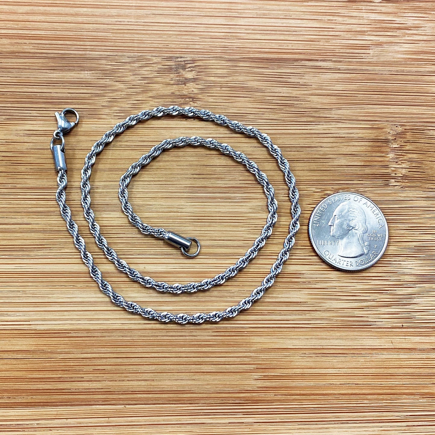 Stainless Steel wide Rope Chain Necklace - Gem Avenue