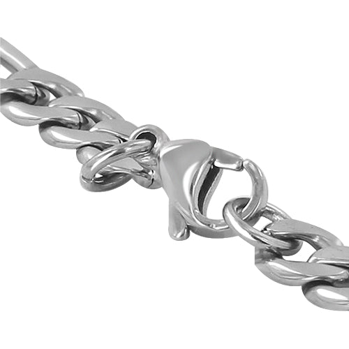 Men's Stainless Steel wide Figaro Chain Necklace - Gem Avenue