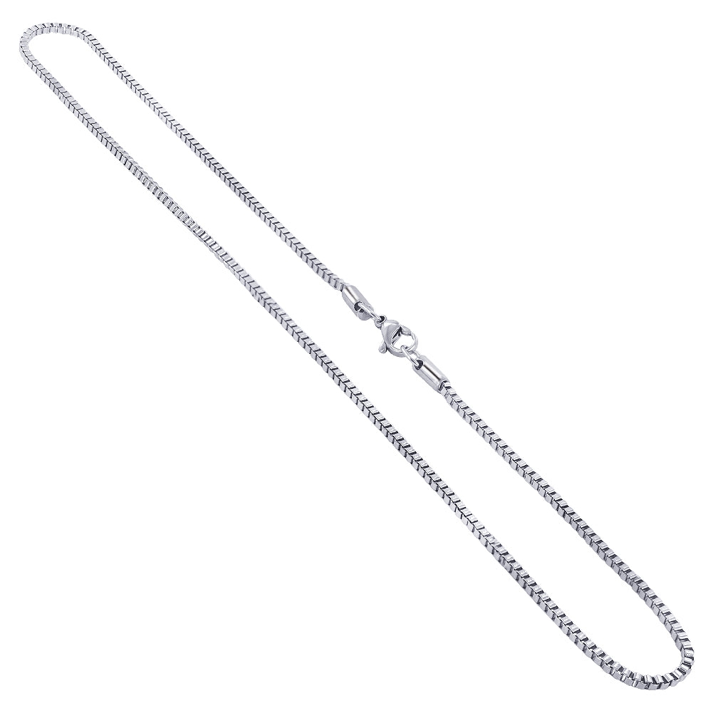 Stainless Steel wide Box Chain Necklace - Gem Avenue
