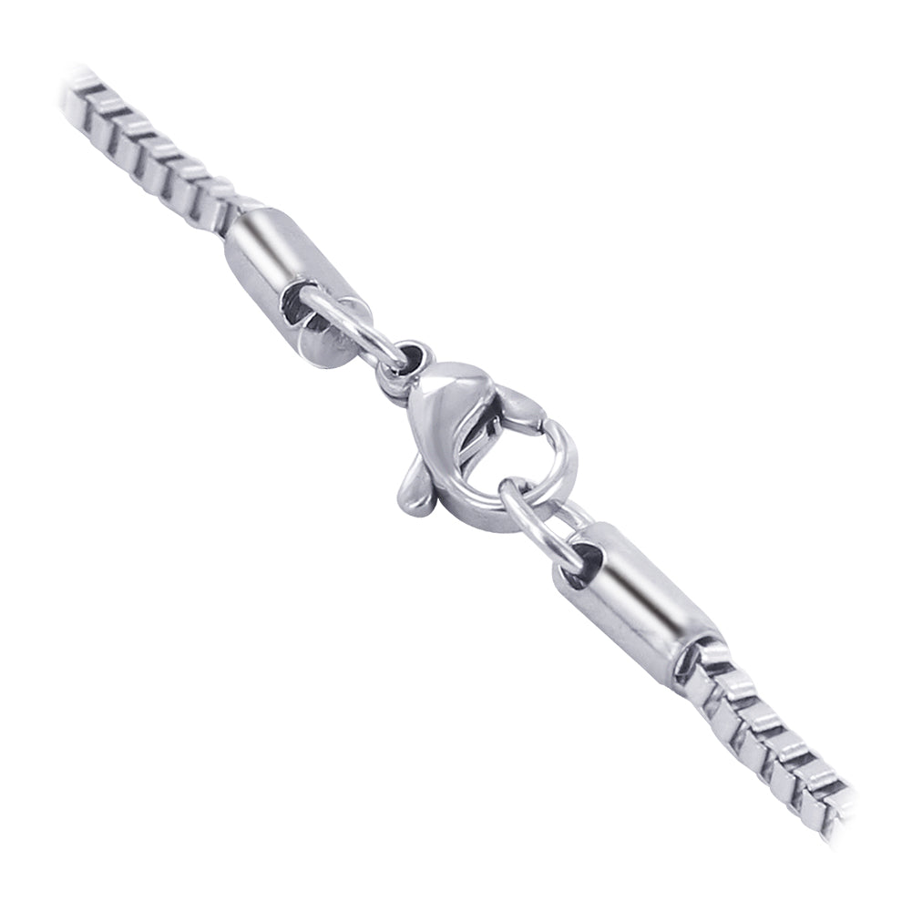 Stainless Steel wide Box Chain Necklace - Gem Avenue
