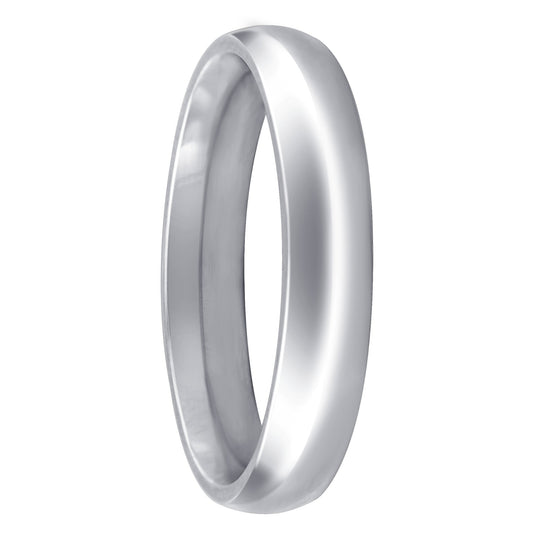 Stainless Steel Plain Comfort Fit 4mm Wedding Band Ring