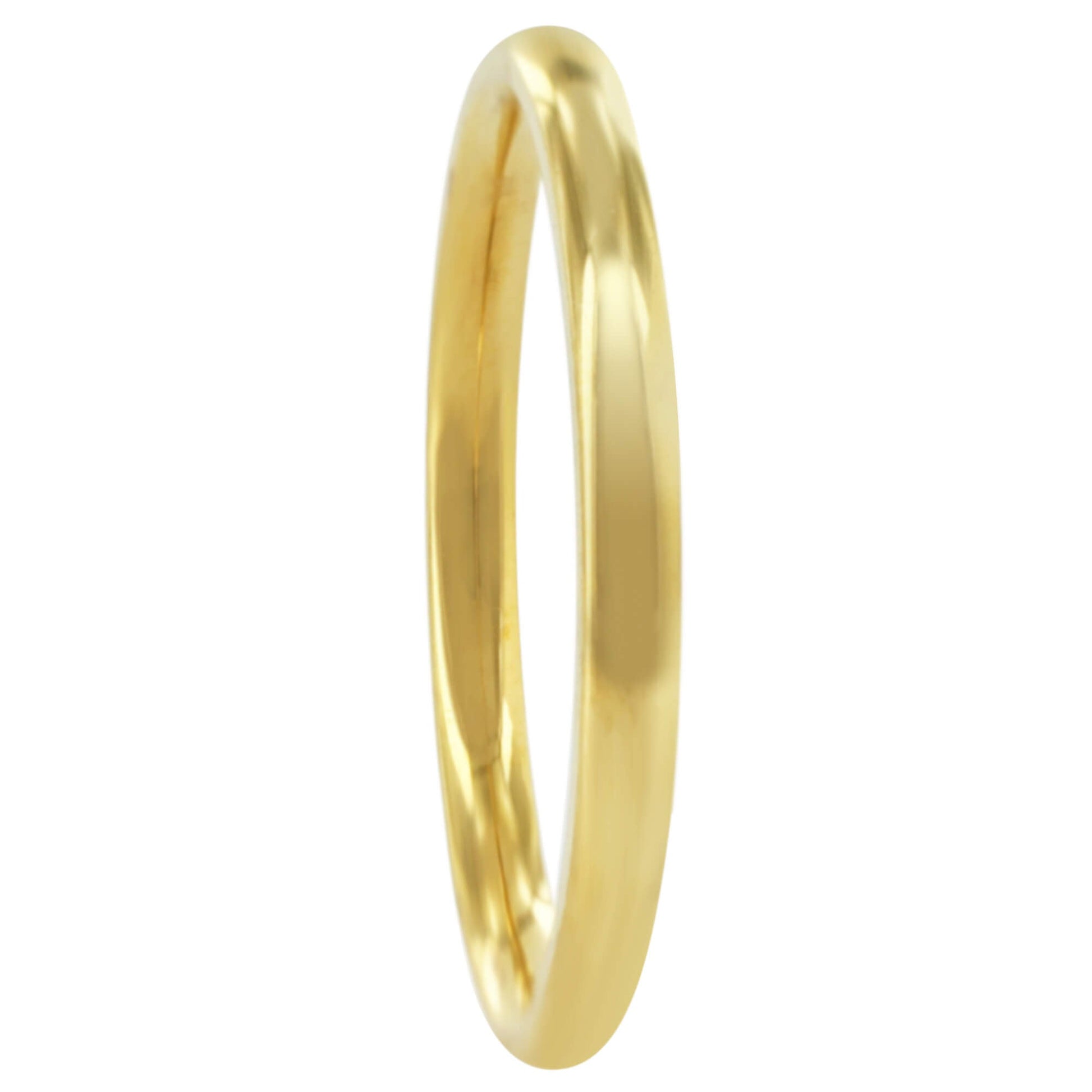 Gold Plated Stainless Steel Comfort Fit 2mm Plain Wedding Band - Gem Avenue