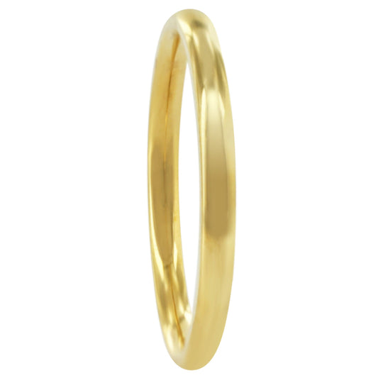 Gold Plated Stainless Steel Comfort Fit 2mm Plain Wedding Band - Gem Avenue
