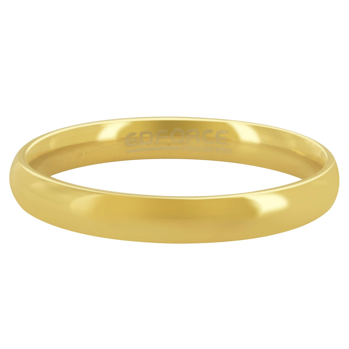 Gold Plated Stainless Steel Comfort Fit Plain Wedding Band - Gem Avenue