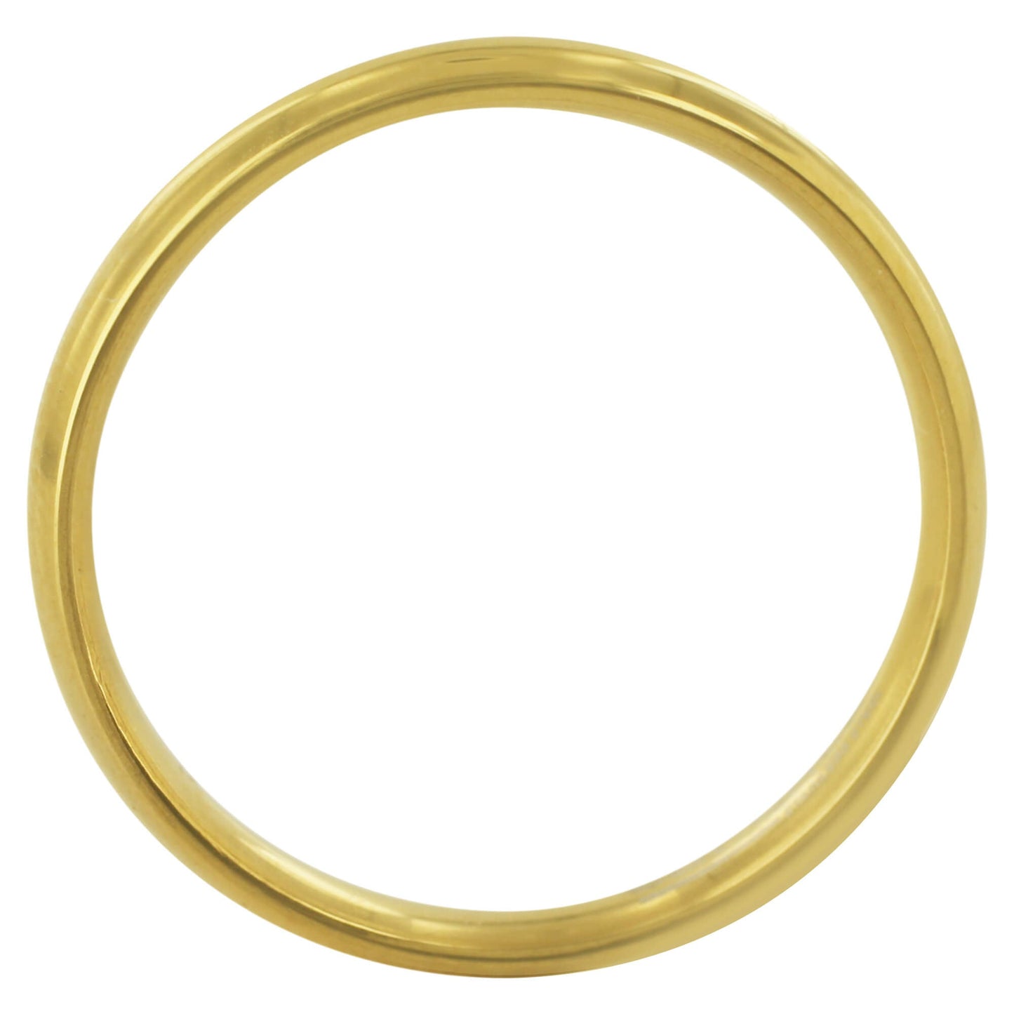 Gold Plated Stainless Steel Comfort Fit Plain Wedding Band - Gem Avenue