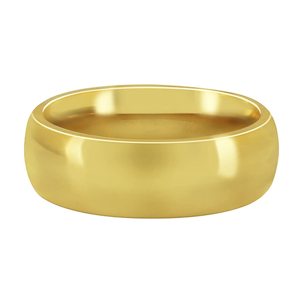 Men's Gold Plated Stainless Steel Comfort Fit Wedding Band - Gem Avenue