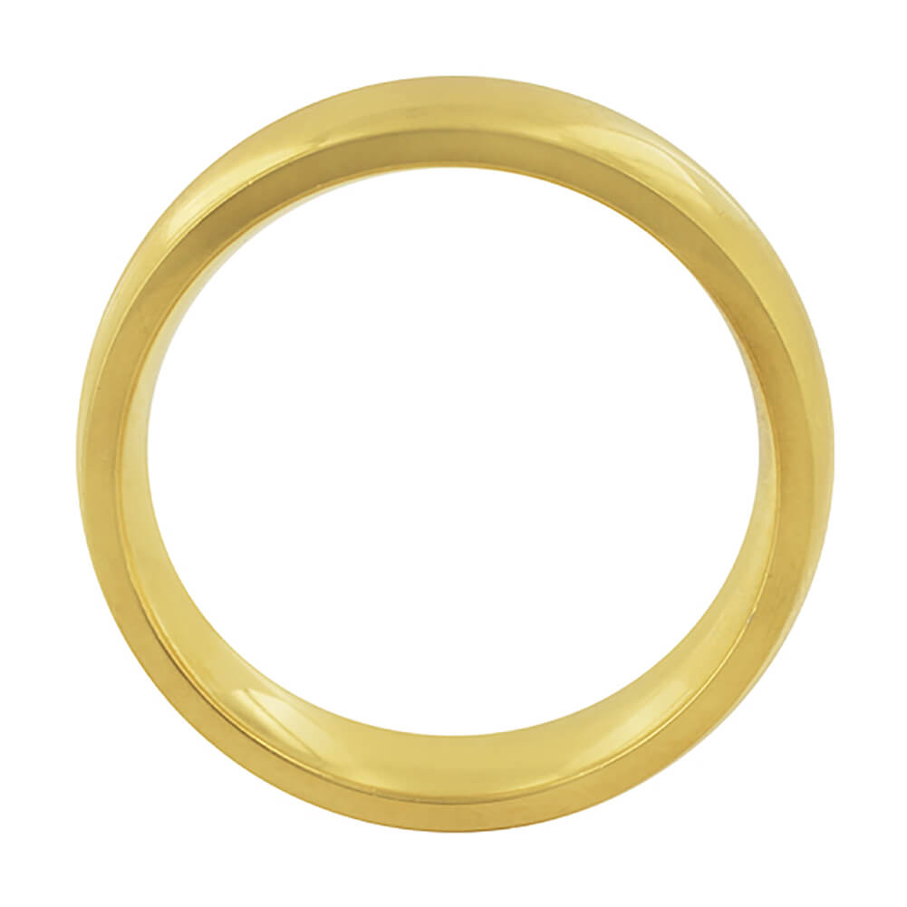 Men's Gold Plated Stainless Steel Comfort Fit Wedding Band - Gem Avenue