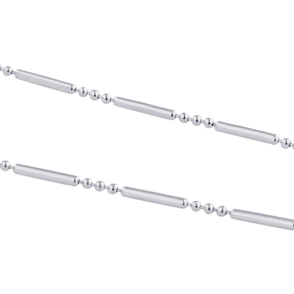 Beads and Rods Italian 925 Sterling Silver Chain Necklace - Gem Avenue