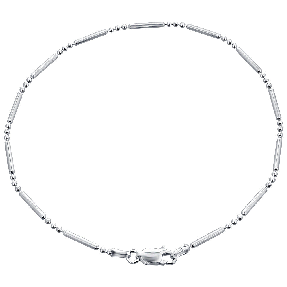 Italian 925 Sterling Silver Lobster Claw Clasp Chain Bracelets (7 - 8 inch)