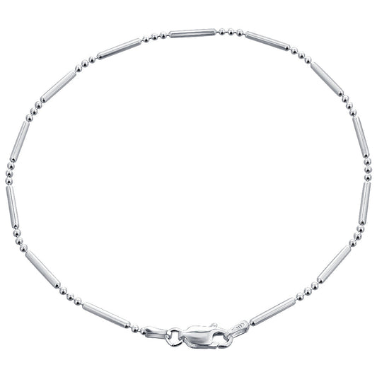 Italian 925 Sterling Silver Lobster Claw Clasp Chain Bracelets (7 - 8 inch)