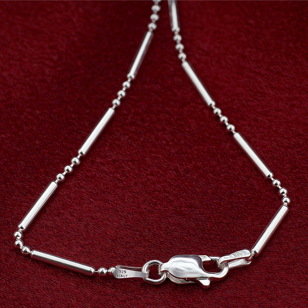 Italian 925 Sterling Silver Lobster Claw Clasp Chain Bracelets (7 - 8 inch)