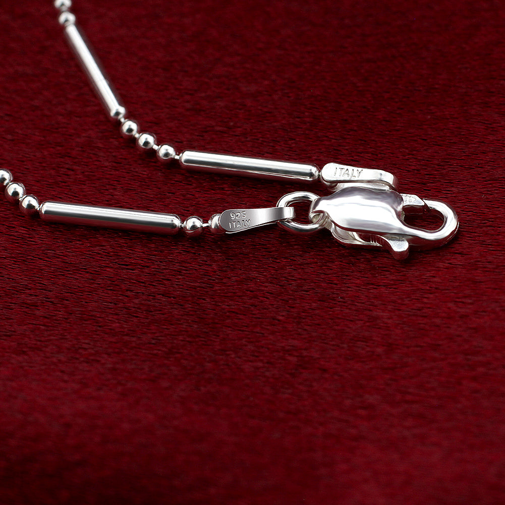 Italian 925 Sterling Silver Lobster Claw Clasp Chain Bracelets (7 - 8 inch)