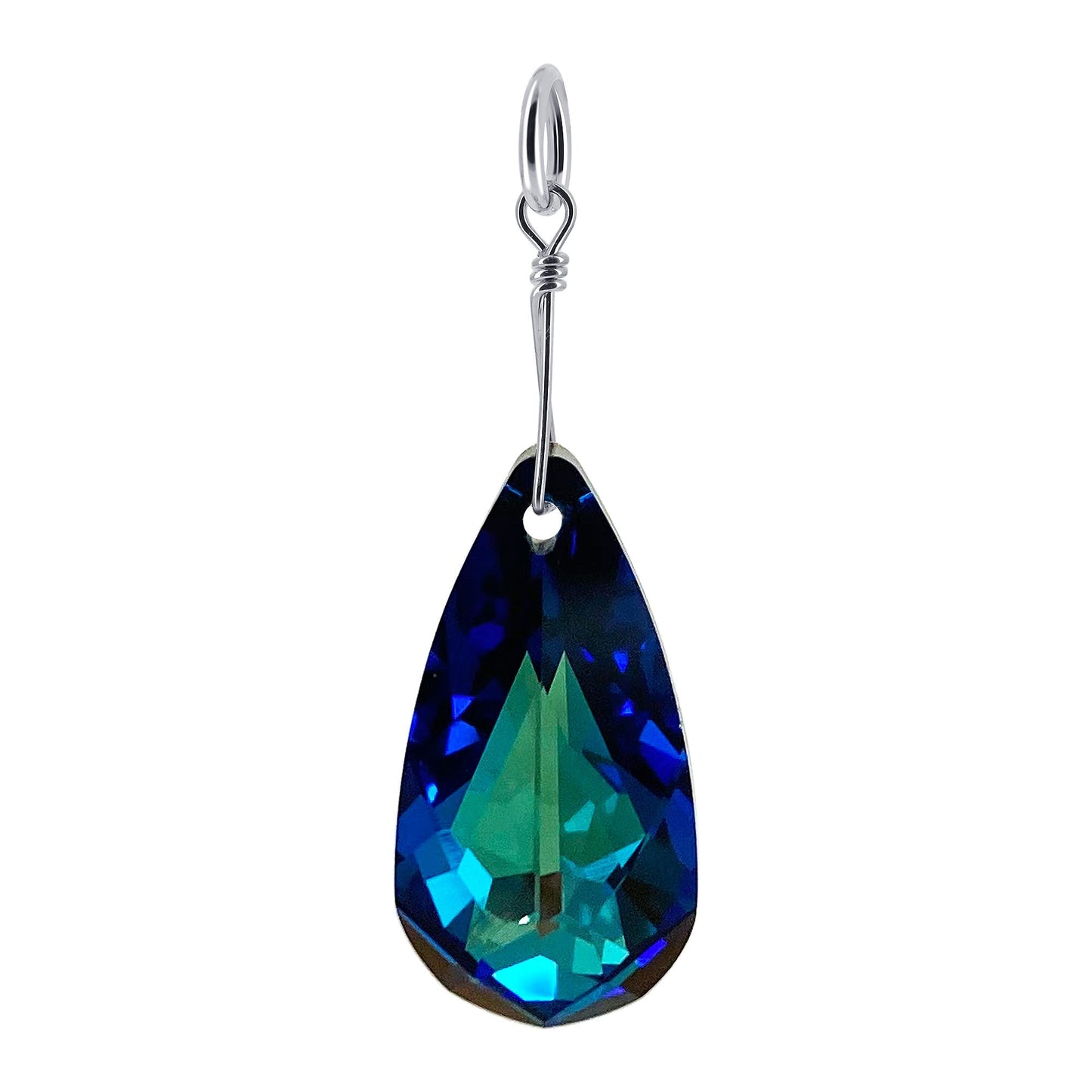 925 Sterling Silver Teardrop Pendant with Austrian Crystals Elegant Handmade Jewelry Necklace for Women