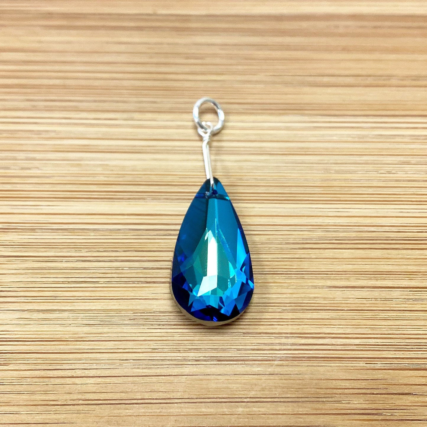 925 Sterling Silver Teardrop Pendant with Austrian Crystals Elegant Handmade Jewelry Necklace for Women