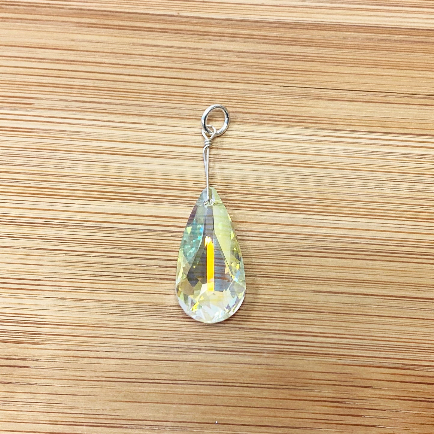925 Sterling Silver Teardrop Pendant with Austrian Crystals Elegant Handmade Jewelry Necklace for Women