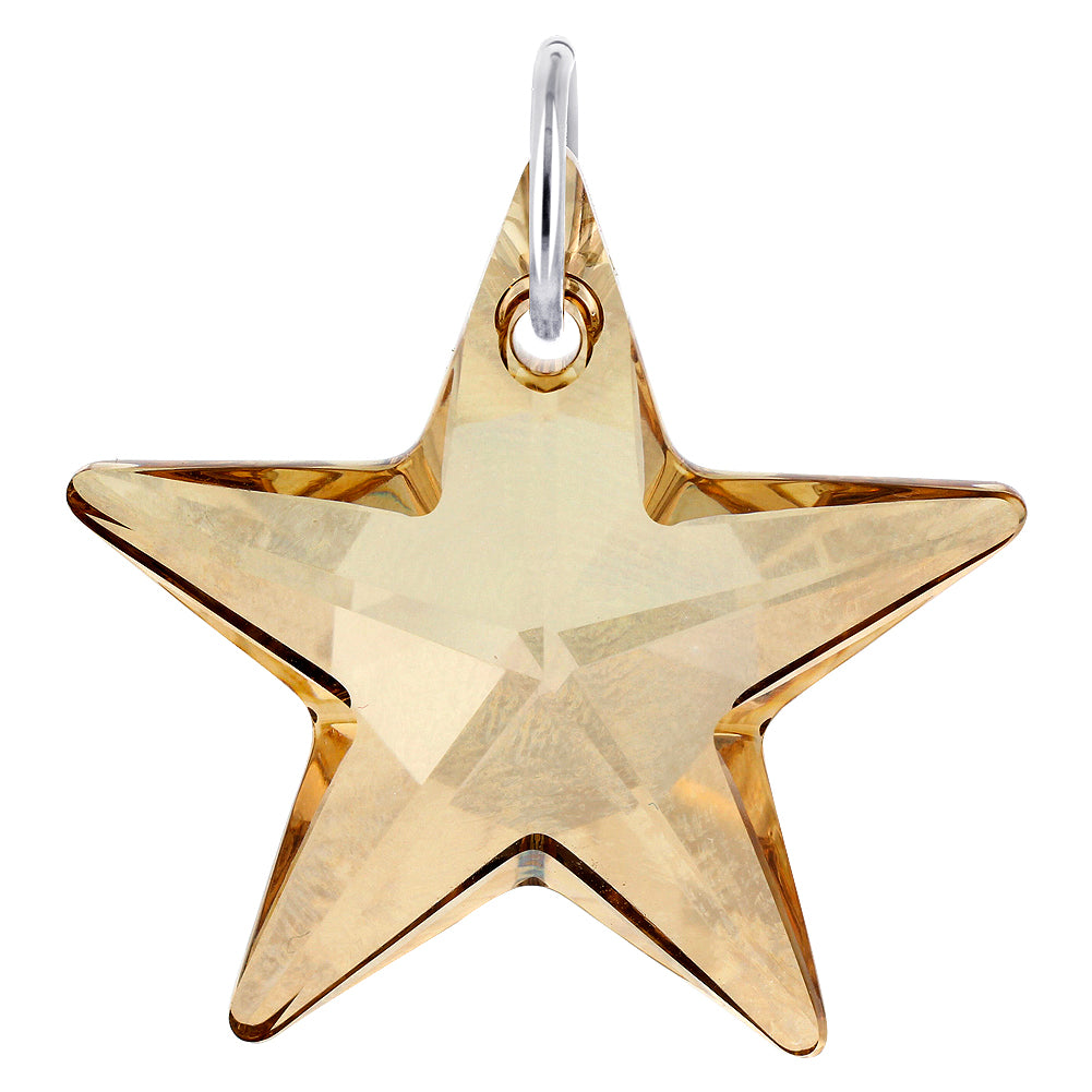 925 Sterling Silver Star-Shaped Austrian Crystal Charm Pendant Elegant Jewelry for Womens