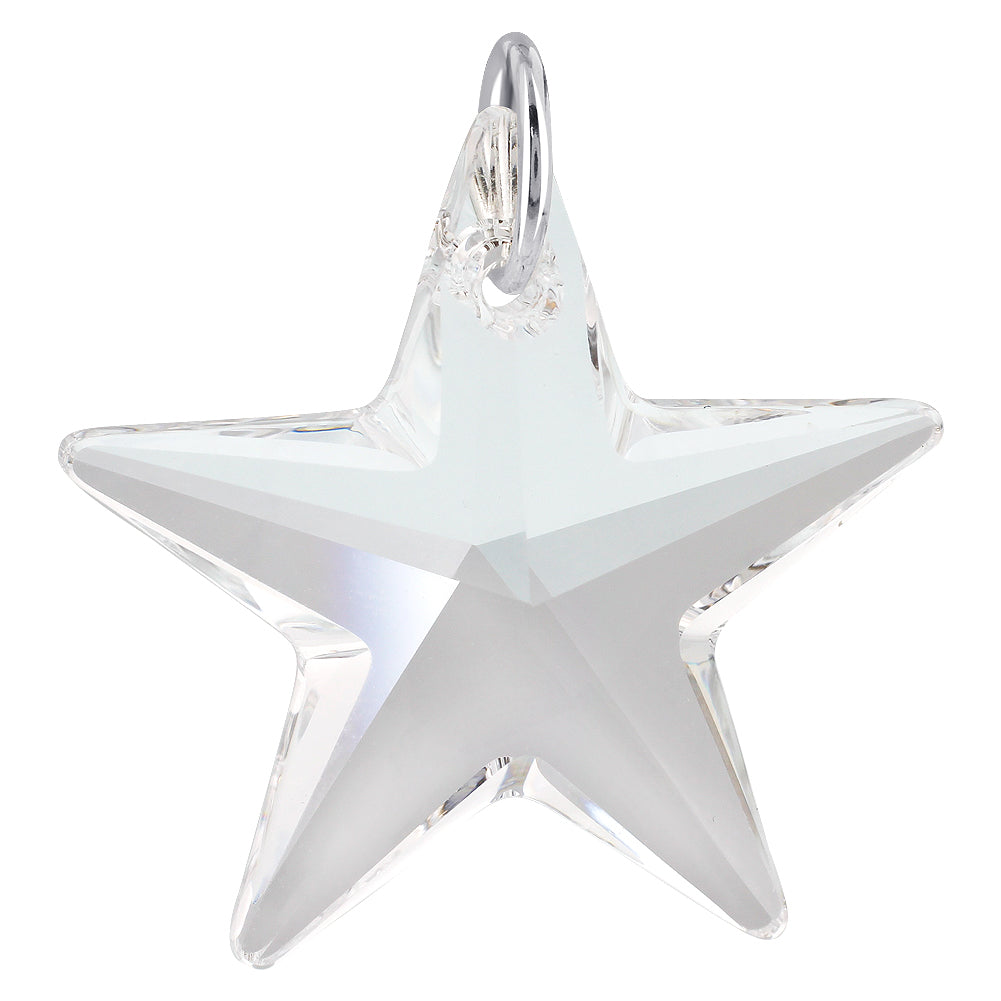 925 Sterling Silver Star-Shaped Austrian Crystal Charm Pendant Elegant Jewelry for Womens