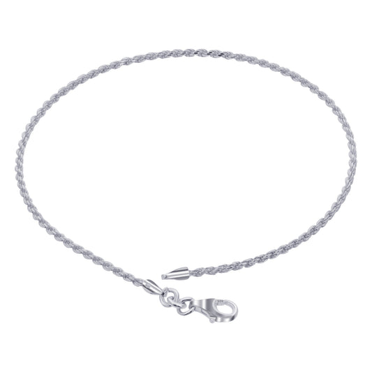 925 Sterling Silver Lobster Clasp Rope Foot Chain Anklet Ankle Bracelets - Gem Avenue