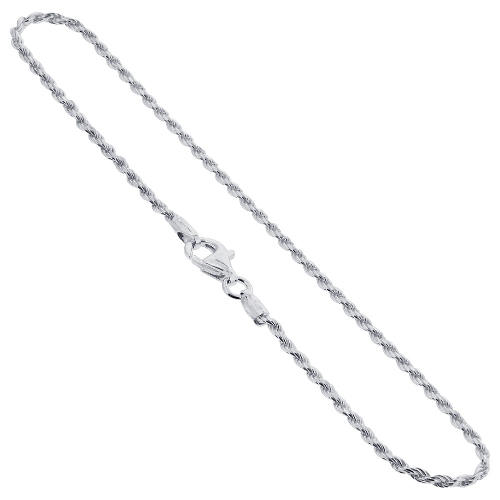 925 Sterling Silver Lobster Clasp Rope Foot Chain Anklet Ankle Bracelets - Gem Avenue