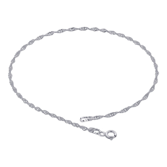 925 Sterling Silver Singapore Foot Chain & Clasp Anklet Ankle Bracelets - Gem Avenue