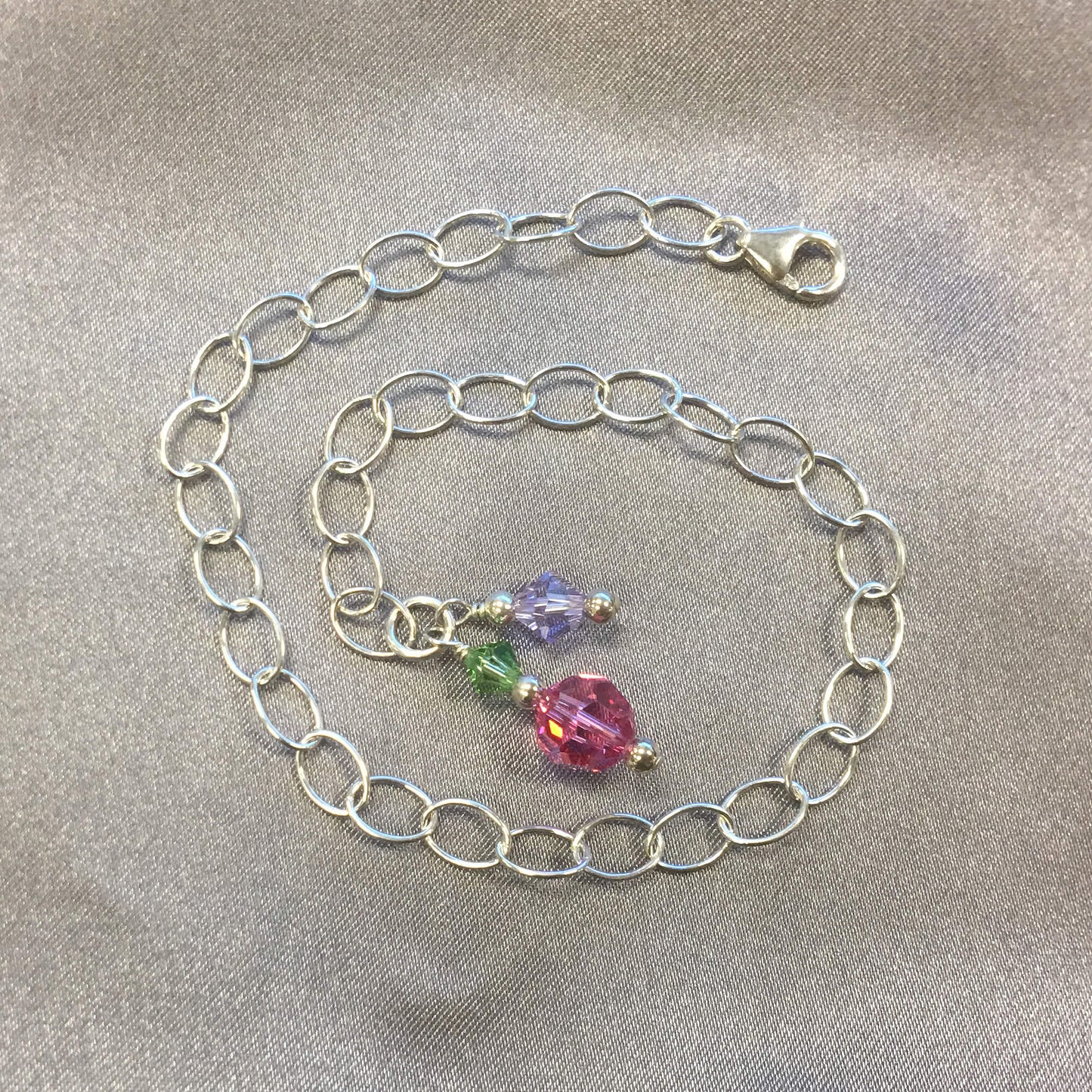 Multicolor Austrian Crystals 925 Sterling Silver Foot Chain Anklet Ankle Bracelets - Gem Avenue