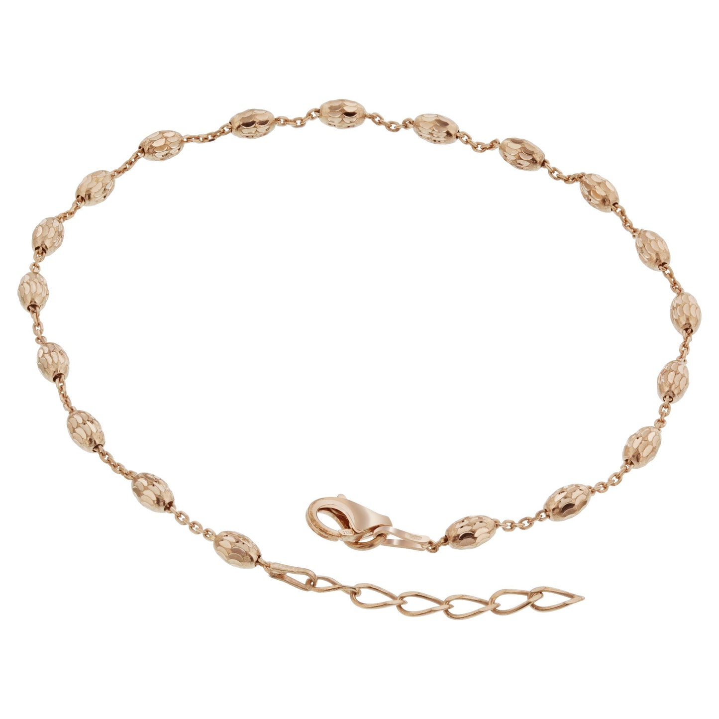 925 Sterling Silver Rose Gold Plated Vermeil Anklet Ankle Bracelets - Gem Avenue