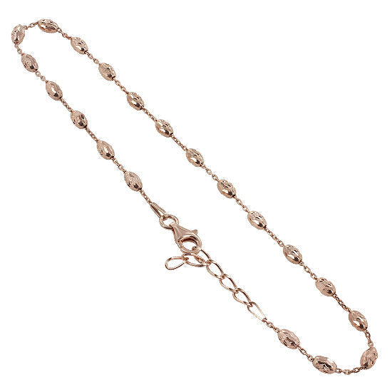 925 Sterling Silver Rose Gold Plated Vermeil Anklet Ankle Bracelets - Gem Avenue