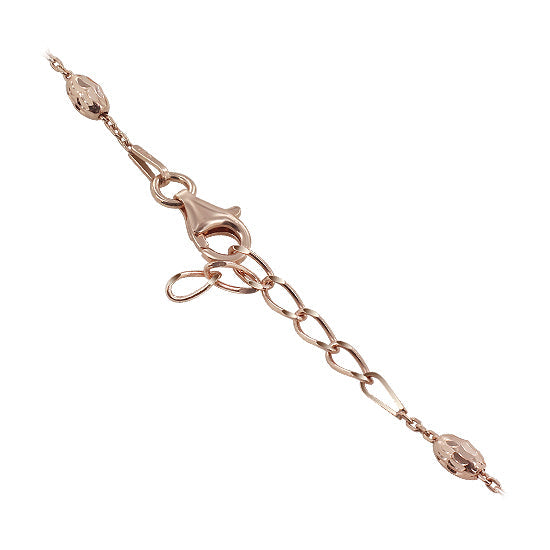 925 Sterling Silver Rose Gold Plated Vermeil Anklet Ankle Bracelets - Gem Avenue