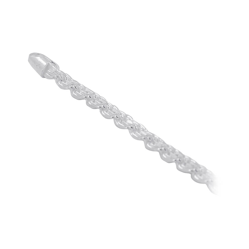 925 Sterling Silver Faceted Cut Rope Chain Bracelet - Gem Avenue