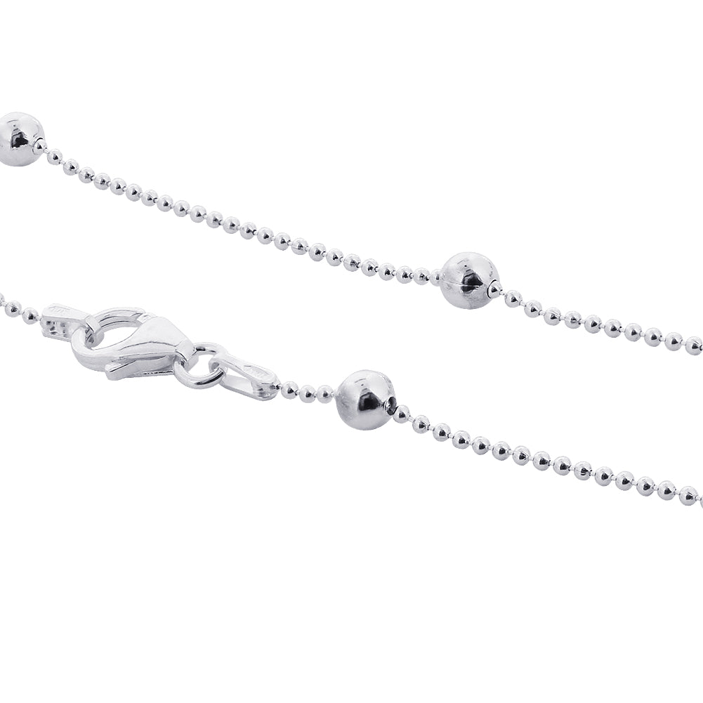 925 Sterling Silver Ball Foot Chain Anklet Ankle Bracelets - Gem Avenue