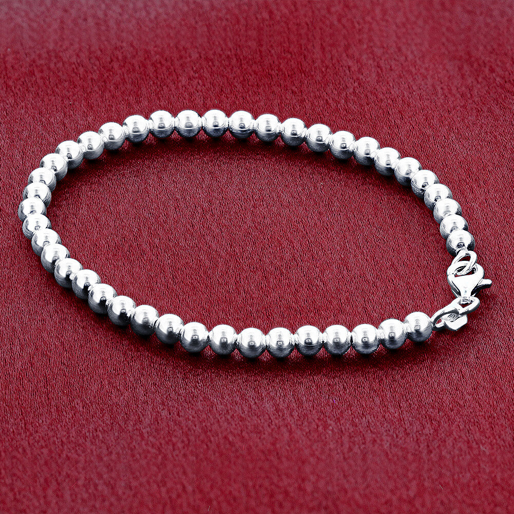 925 Sterling Silver Beads Bracelets Lobster Clasp For women - Gem Avenue