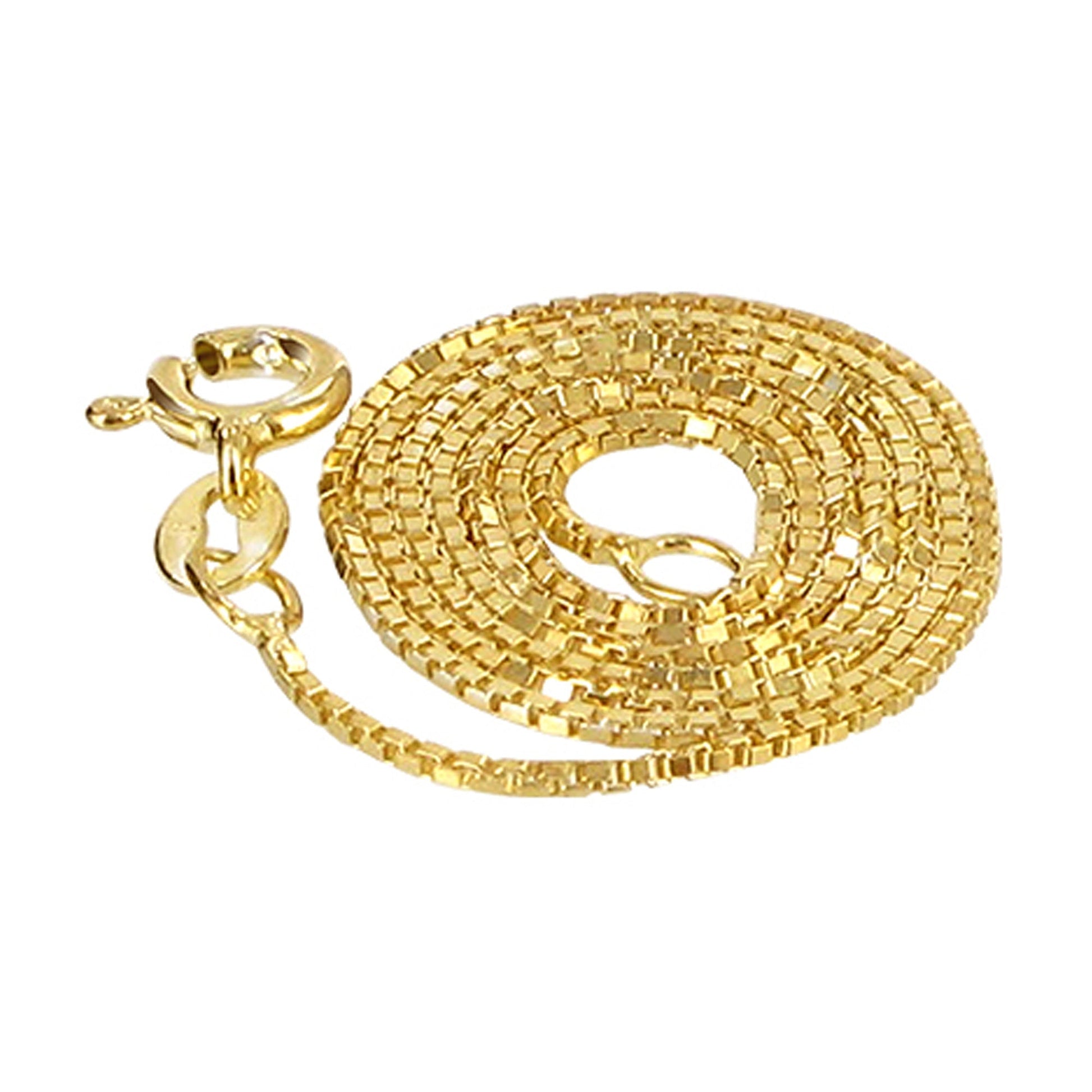 14K Box Chain Vermeil Spring Ring Clasp Bracelets - Gem Avenue