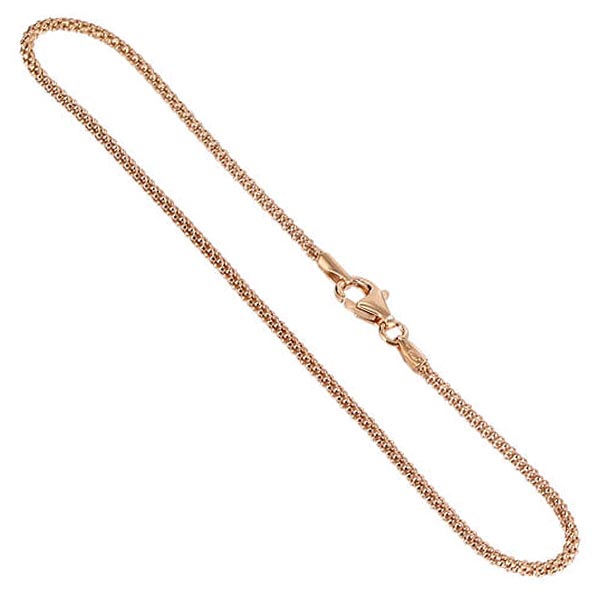 14K Rose Vermeil Lobster Clasp Popcorn Chain Bracelets - Gem Avenue