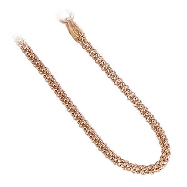 14K Rose Vermeil Lobster Clasp Popcorn Chain Bracelets - Gem Avenue