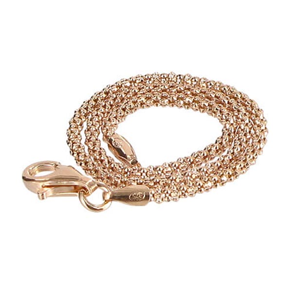 14K Rose Vermeil Lobster Clasp Popcorn Chain Bracelets - Gem Avenue