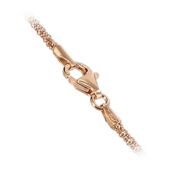 14K Rose Vermeil Lobster Clasp Popcorn Chain Bracelets - Gem Avenue