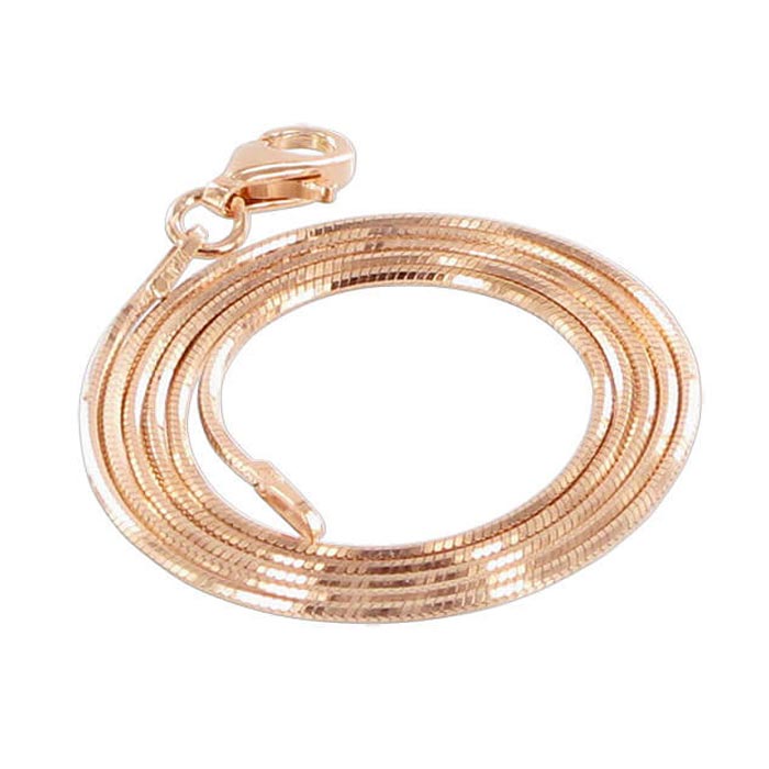 14k Rose Vermeil Diamond-cut Snake Chain Bracelets - Gem Avenue