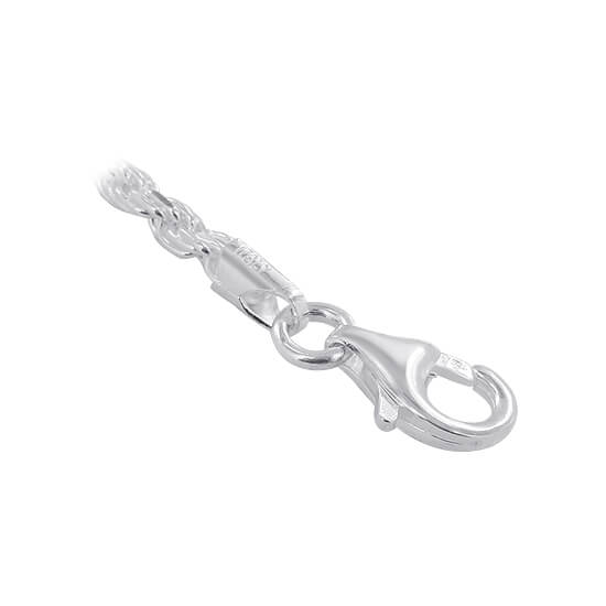 925 Sterling Silver Faceted Cut Rope Chain lobster claw clasp Bracelets - Gem Avenue