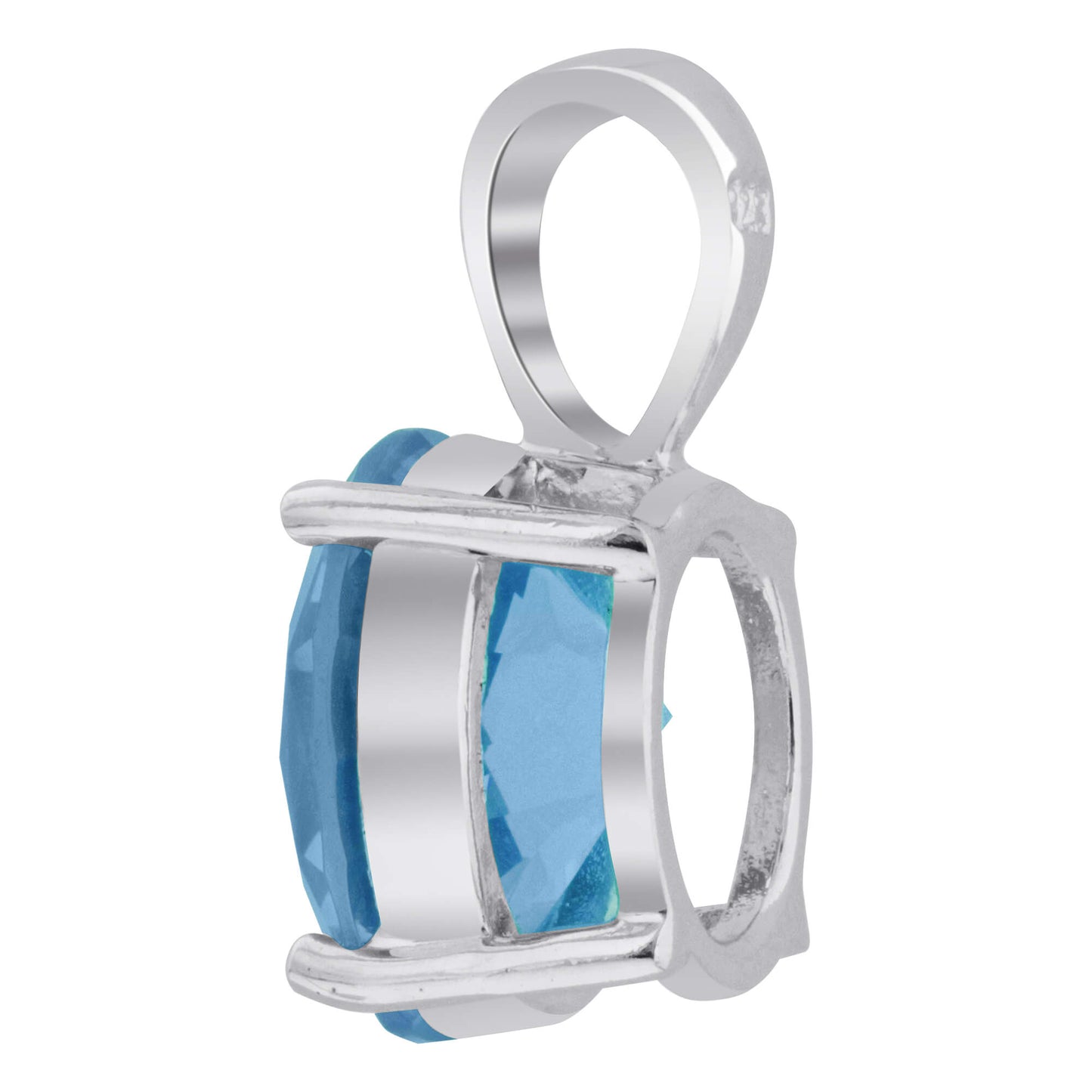 Simulated Blue Aquamarine 925 Sterling Silver Pendant Earrings Set - Gem Avenue