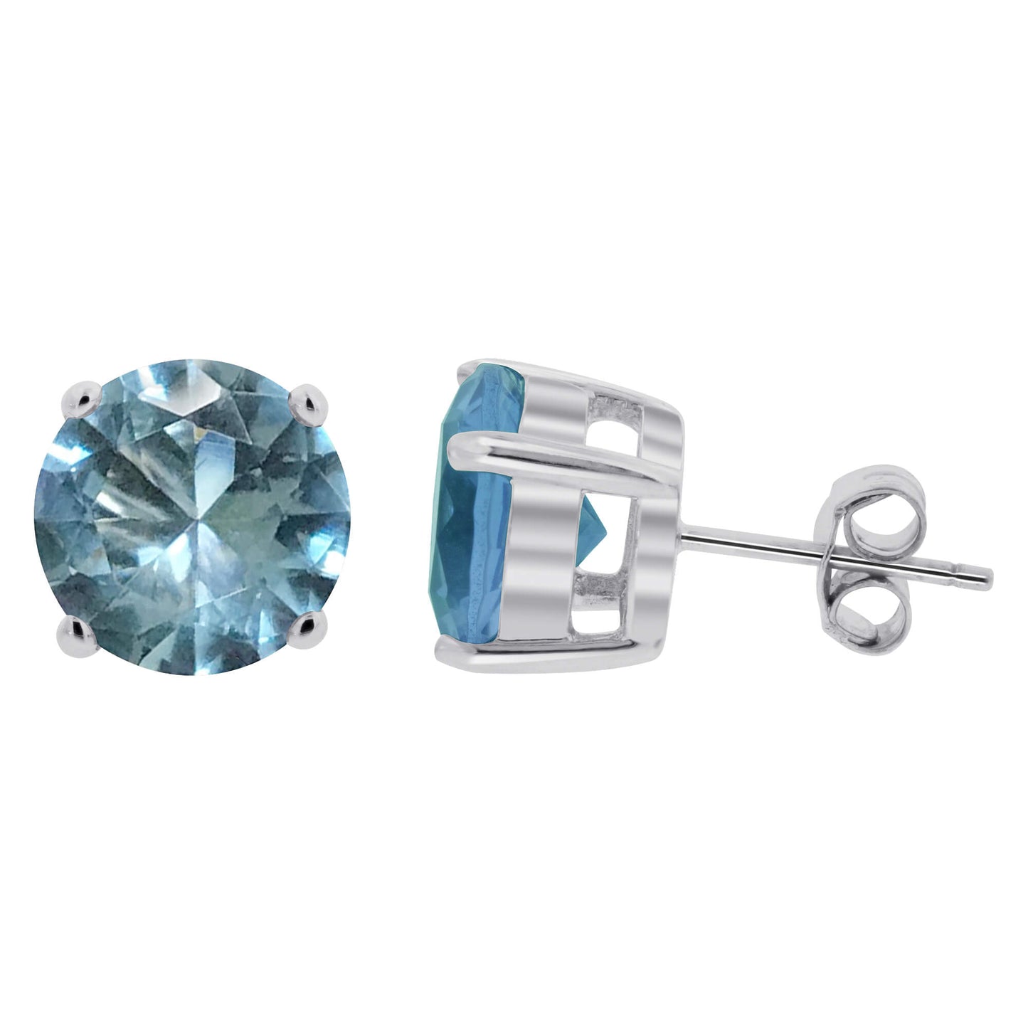 Simulated Blue Aquamarine 925 Sterling Silver Pendant Earrings Set - Gem Avenue