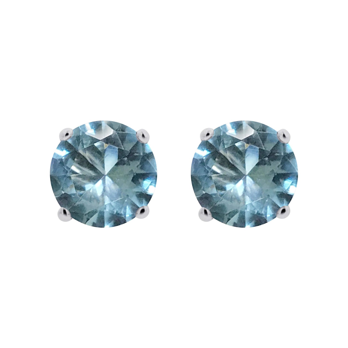 Simulated Blue Aquamarine 925 Sterling Silver Pendant Earrings Set - Gem Avenue