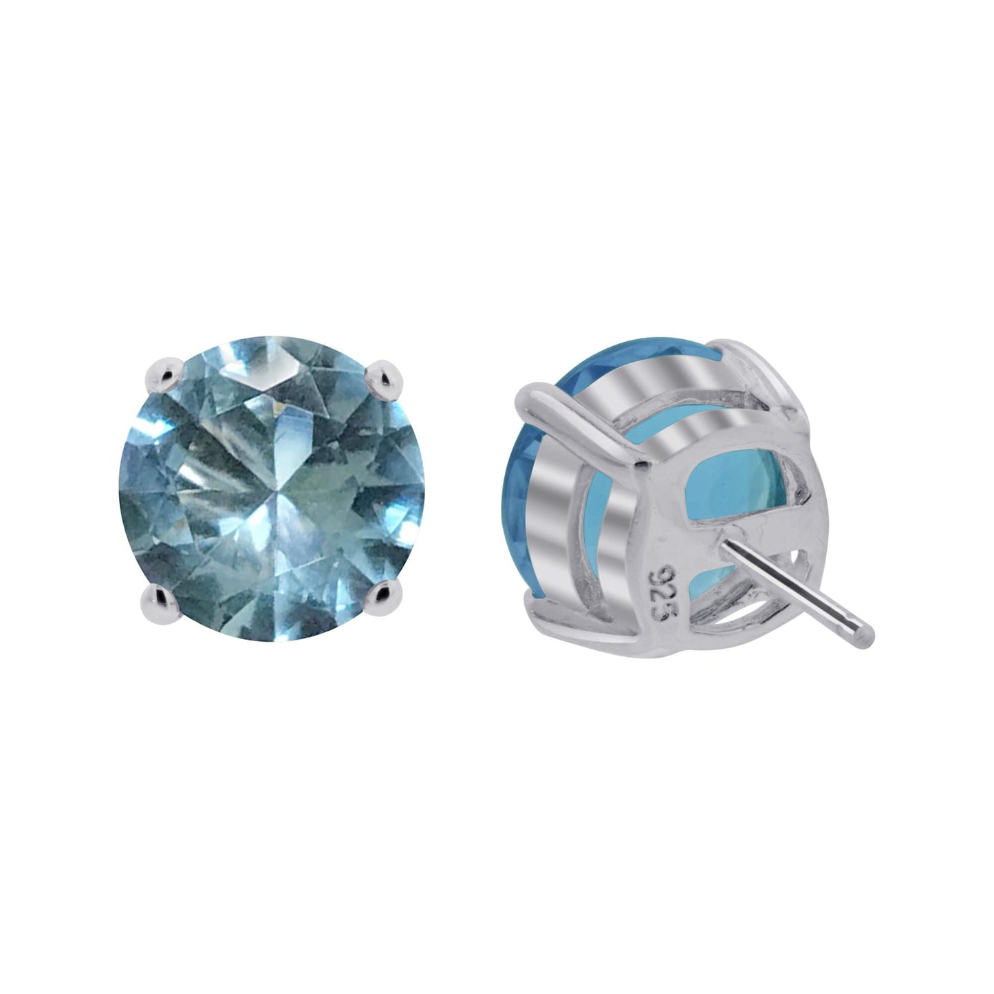 Simulated Blue Aquamarine 925 Sterling Silver Pendant Earrings Set - Gem Avenue