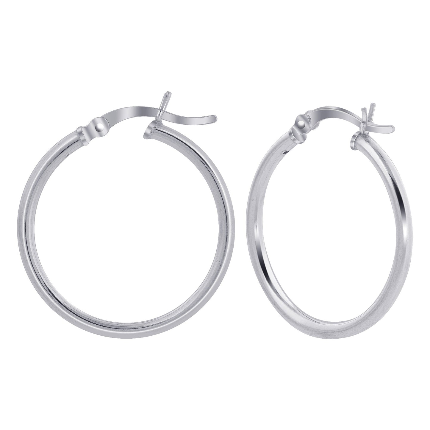 .925 Sterling Silver Hoop Earrings 2mm / 3mm Tube Round Hoops for Women