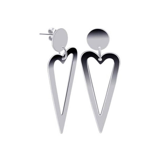 925 Sterling Silver Open Heart Post Back Stud Earrings - Gem Avenue